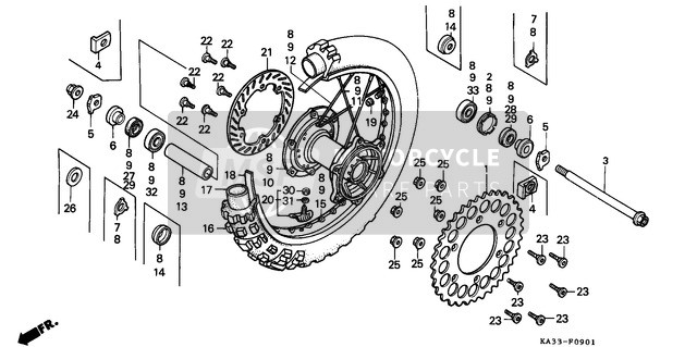 42711KSC004, Tire, Rr.(Dunlop) (100/100-18 59M D756), Honda, 2